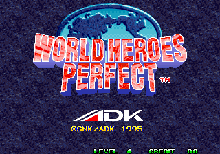 World Heroes Perfect title screen for Neo Geo